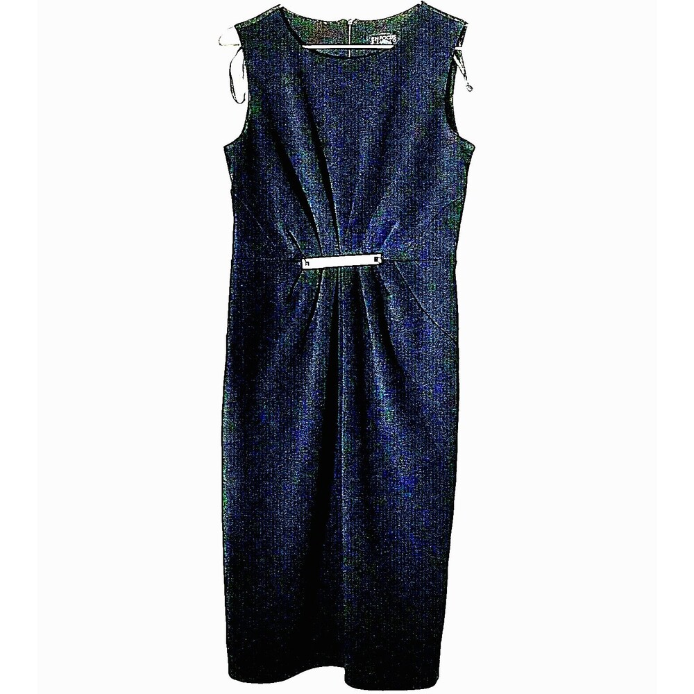 EnFocus Studio Dress Sleeveless Black LBD Sheath 6 Bodycon Glam Party Wedding